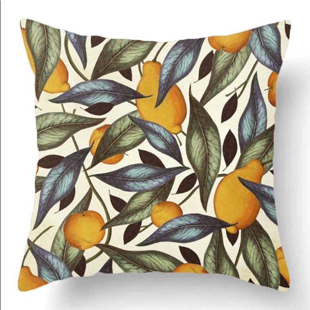 Lemon Print Pillow